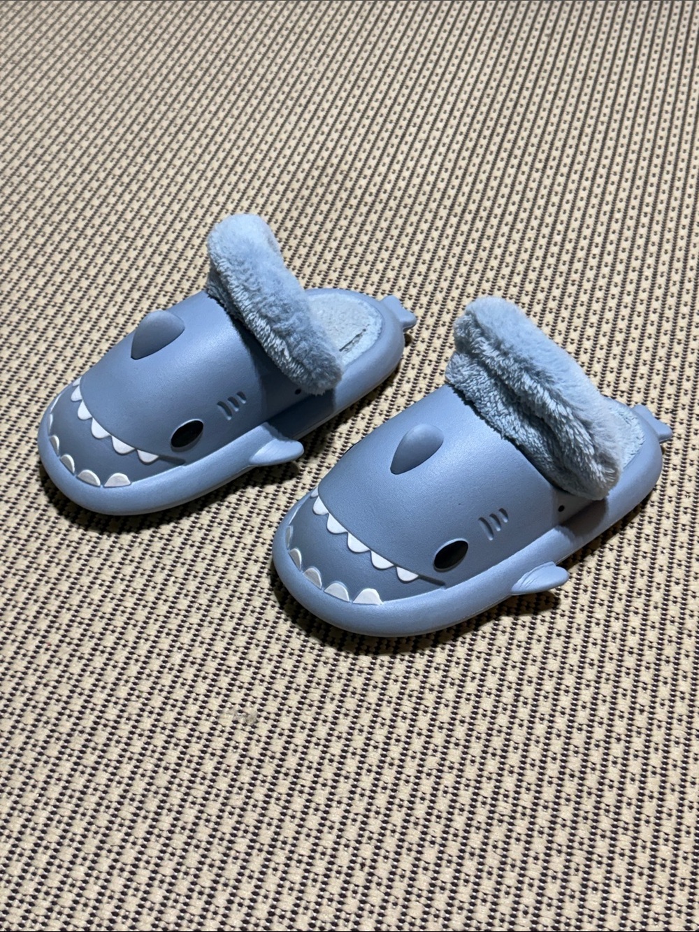 Kids Shark Clog Slippers in Light Blue - Plush Lined